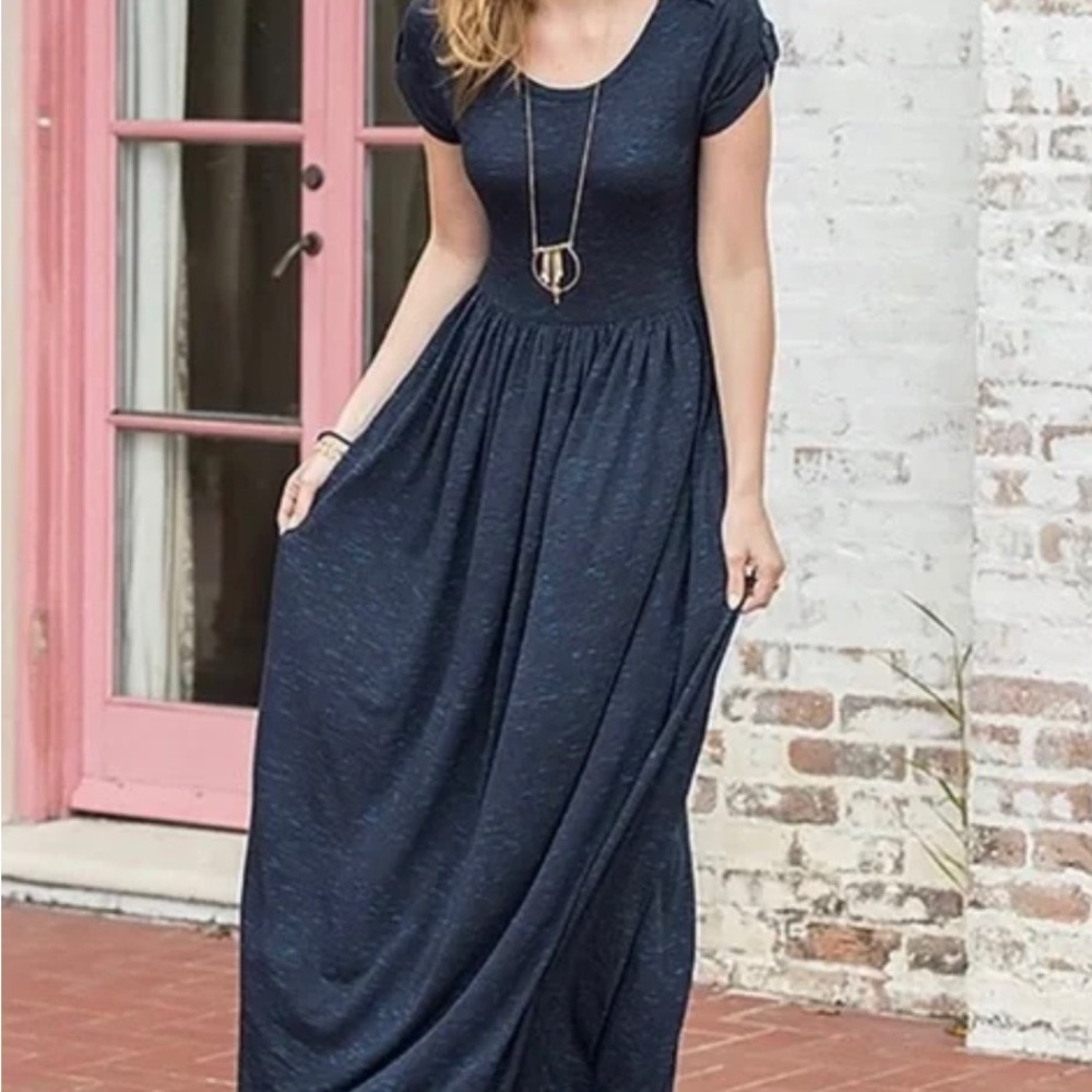 EUC Large Matilda Jane Blue Deep Water Maxi Dress